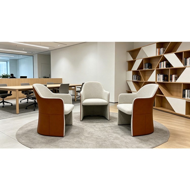 Modern Enveloping Lounge Armchair | Two-Tone Business Reception Chair - Image 3