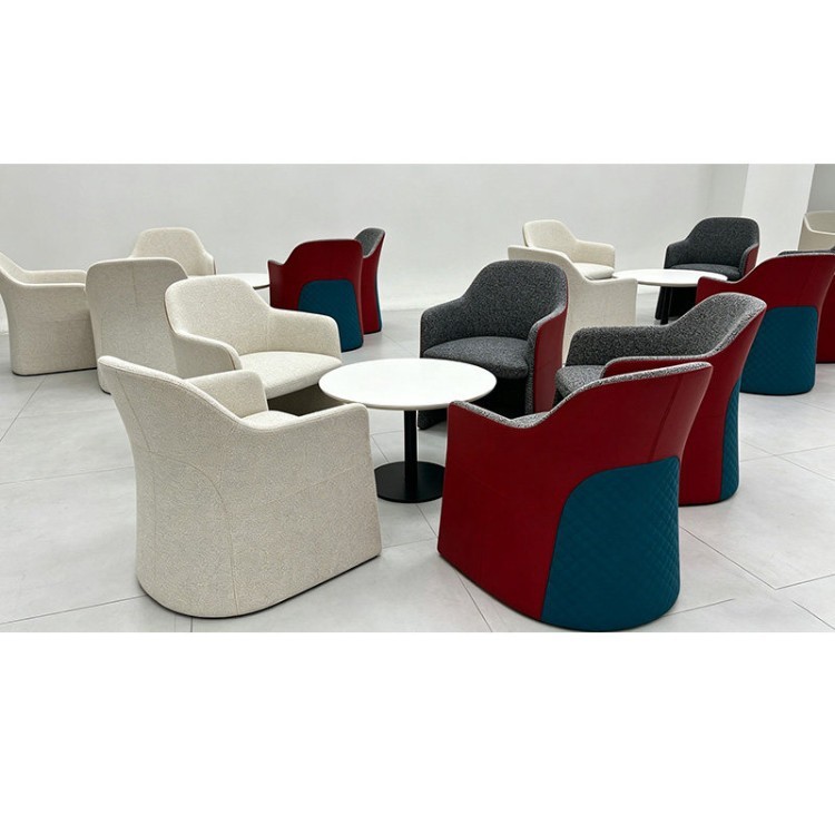 Modern Enveloping Lounge Armchair | Two-Tone Business Reception Chair - Image 4