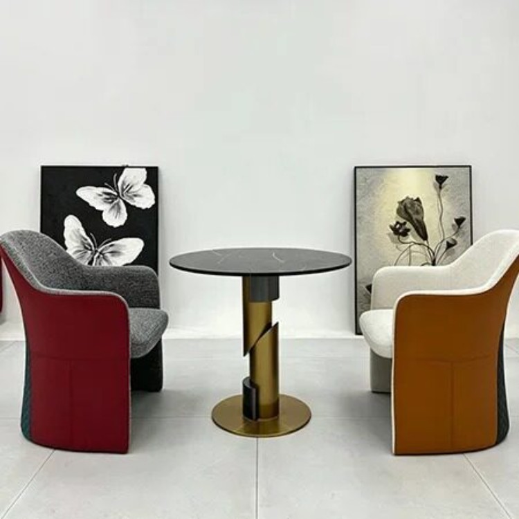 Modern Enveloping Lounge Armchair | Two-Tone Business Reception Chair