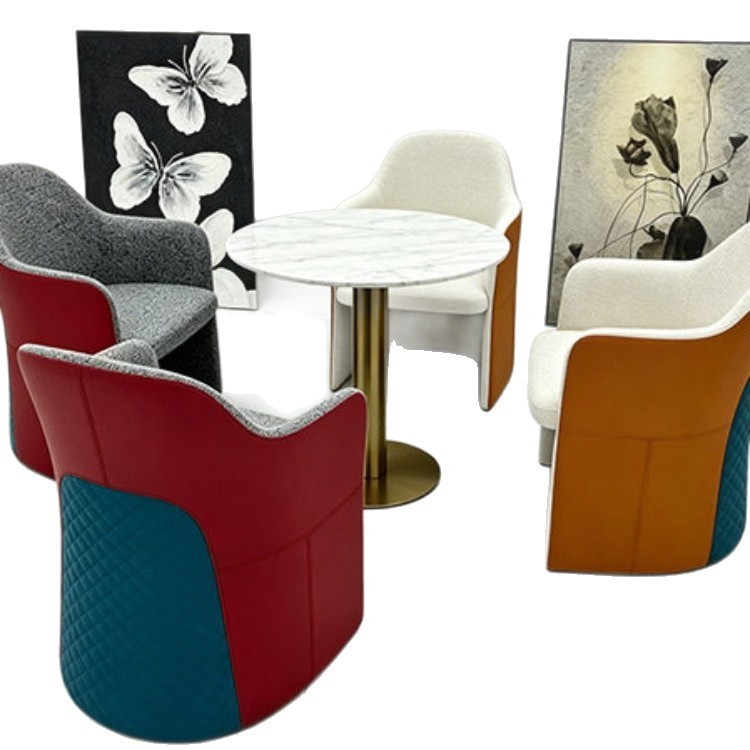 Modern Enveloping Lounge Armchair | Two-Tone Business Reception Chair - Image 5