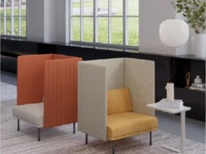 Modern High-Back Privacy Lounge Chair for Commercial Reception Spaces