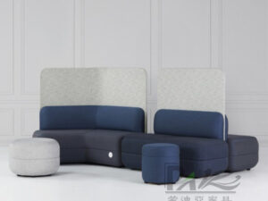 High-Back Modular Sectional Sofa | Two-Tone Upholstery & Flexible Seating for Modern Offices and Commercial Spaces