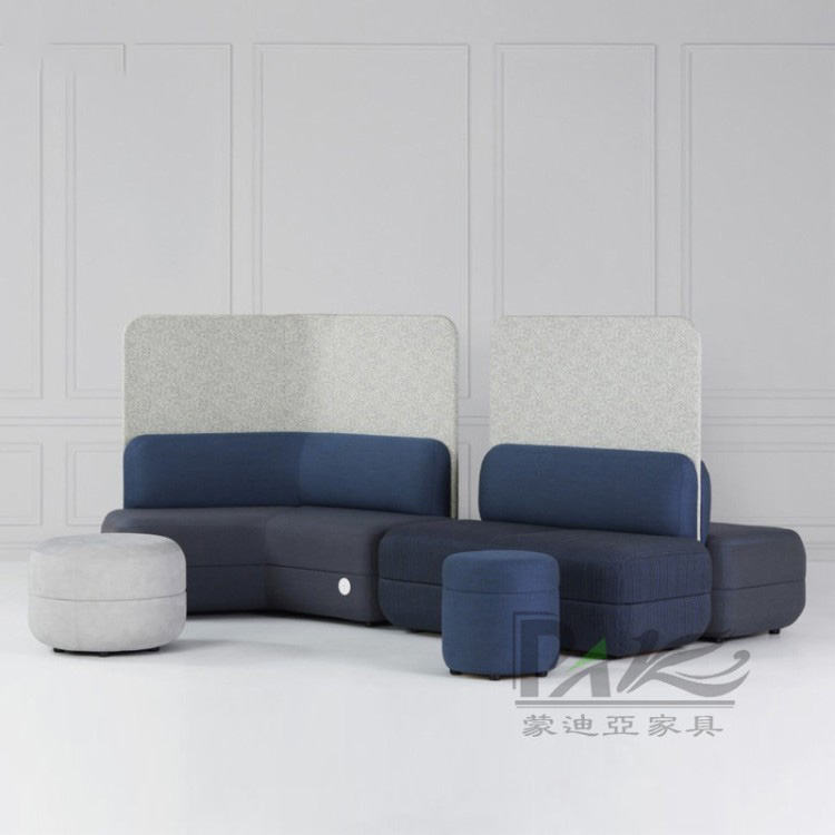 High-Back Modular Sectional Sofa | Two-Tone Upholstery & Flexible Seating for Modern Offices and Commercial Spaces