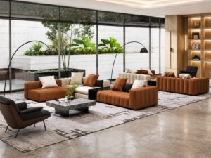 Modern Channel-Tufted Modular Sofa | Low-Back Business Lounge Seating