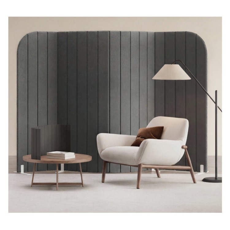 High-Back Upholstered Office Screen | Rounded Acoustic Space Divider