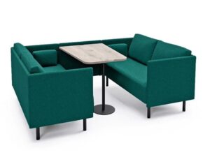 Modern Face-to-Face Office Sofa Set | U-Shaped Seating with Integrated Table for Offices, Meetings & Commercial Lounges