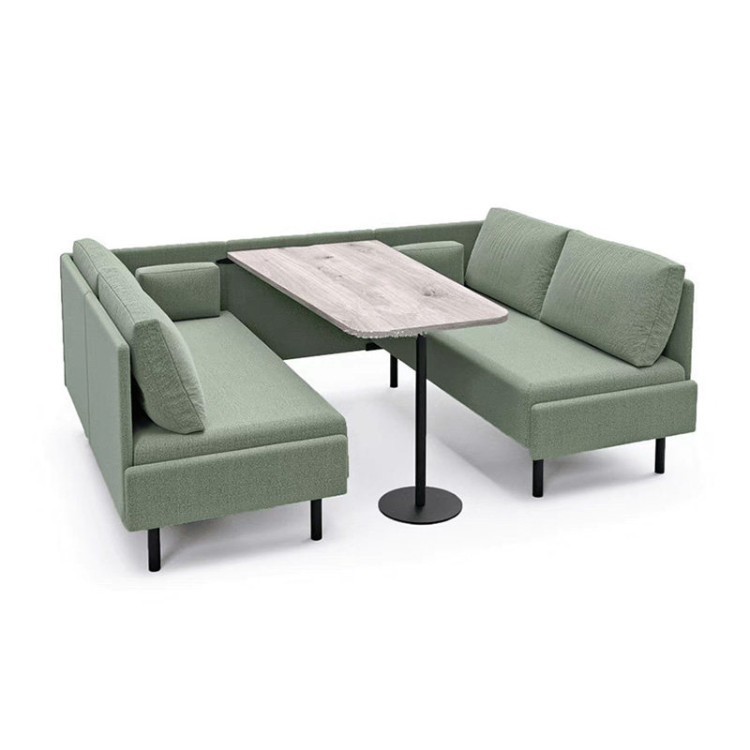 Modern Face-to-Face Office Sofa Set | U-Shaped Seating with Integrated Table for Offices, Meetings & Commercial Lounges - Image 2