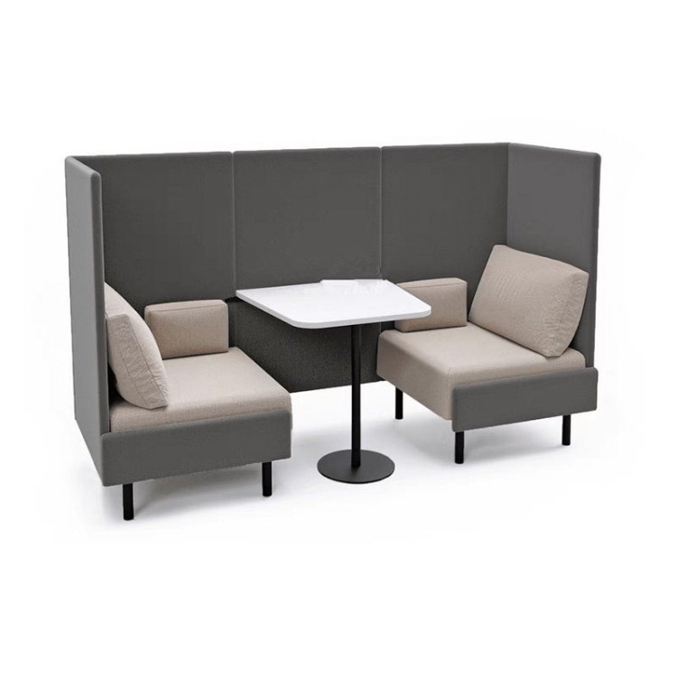 Modern Face-to-Face Office Sofa Set | U-Shaped Seating with Integrated Table for Offices, Meetings & Commercial Lounges - Image 3
