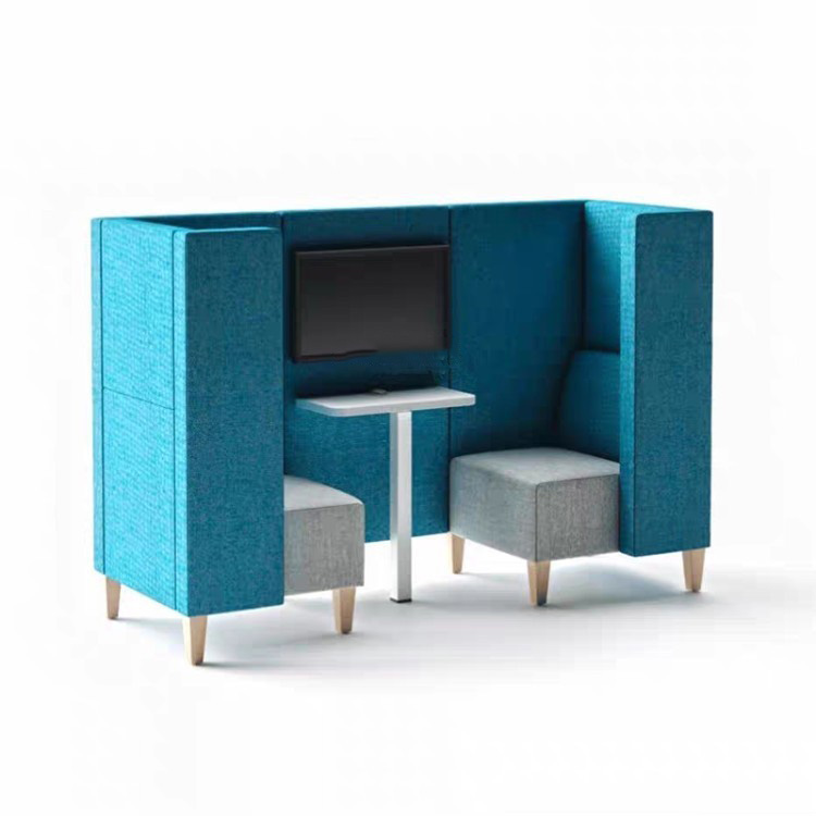Modern Face-to-Face Office Sofa Set | U-Shaped Seating with Integrated Table for Offices, Meetings & Commercial Lounges - Image 5