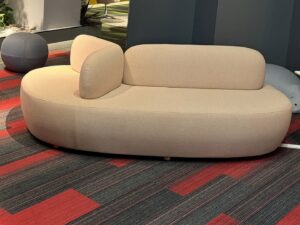 Modern Curved Upholstered Sofa with Dual Backrests