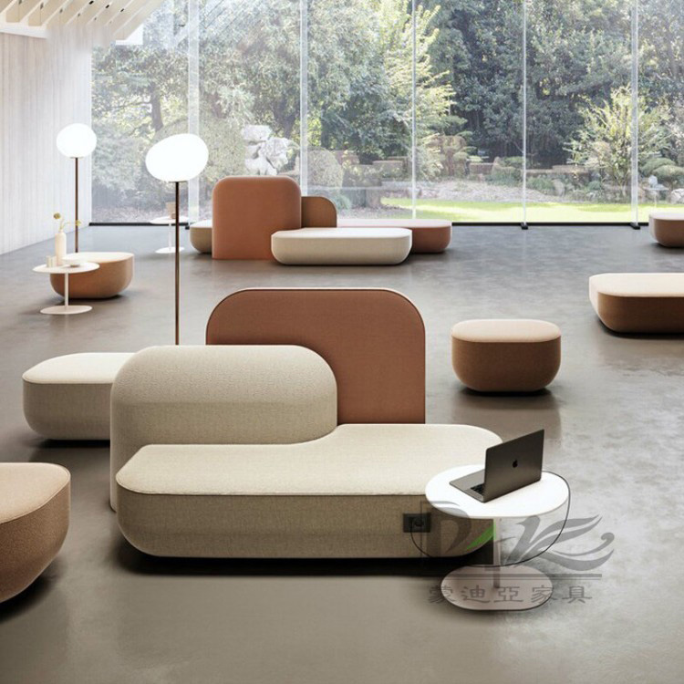 High-Back Modular Sectional Sofa | Two-Tone Upholstery & Flexible Seating for Modern Offices and Commercial Spaces - Image 3