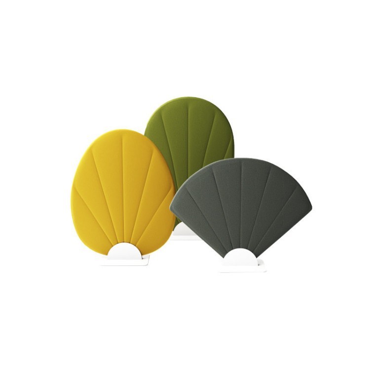 Biophilic Leaf-Shaped Office Screen | Upholstered Freestanding Space Divider - Image 3