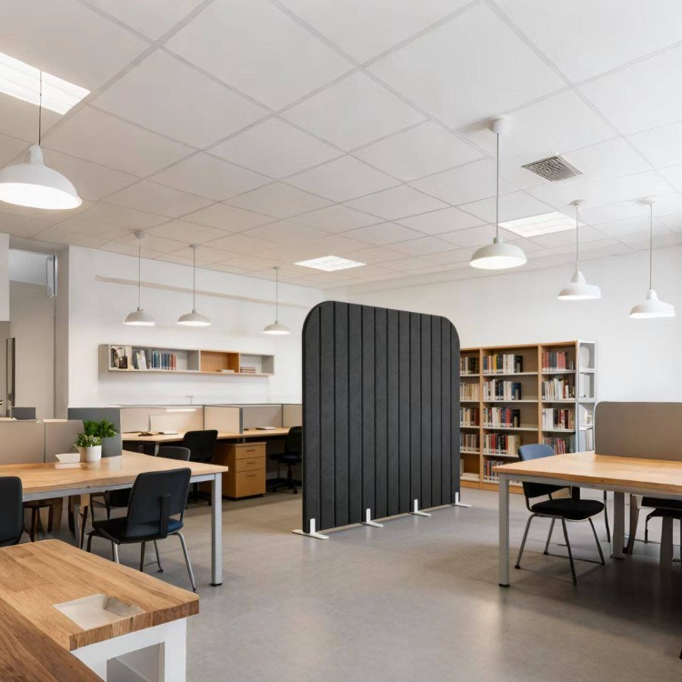 High-Back Upholstered Office Screen | Rounded Acoustic Space Divider - Image 3
