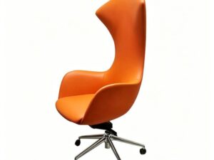 Modern High-Back Executive Lounge Chair | Enveloping Office Chair with Five-Star Base