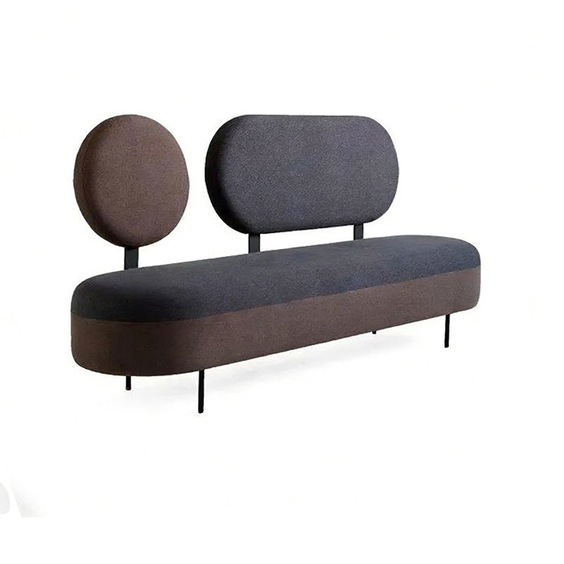 Modern Green Two-Seat Sofa with Asymmetrical Backrests - Image 3