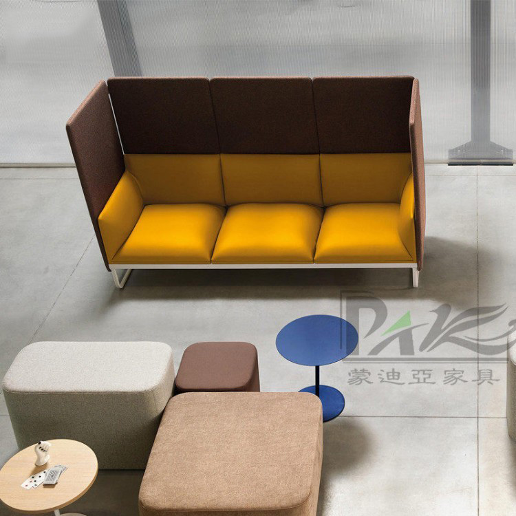 Modern High-Back Privacy Booth Sofa | Upholstered Divider Panels & Leather Seat Options for Offices, Co-Working Spaces and Commercial Lounges - Image 4