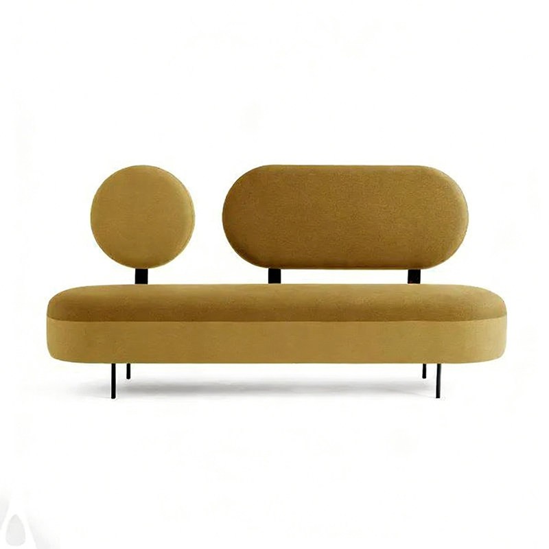 Modern Green Two-Seat Sofa with Asymmetrical Backrests - Image 5