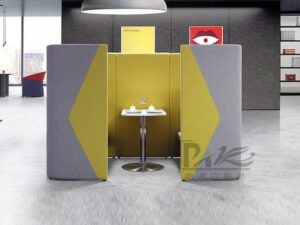 High-Back Privacy Booth Sofa | Two-Tone Upholstery for Office Meetings & Commercial Spaces