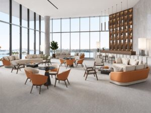 Modern Curved Two-Piece Sofa Set | Business Reception Lounge Seating