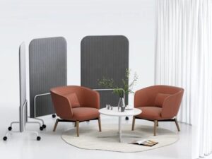 Mobile Upholstered Office Privacy Screen | High-Back Space Divider with Casters