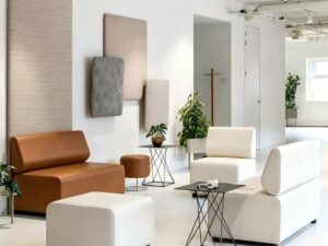 Modern Bolster Back Lounge Sofa Set | Minimalist Geometric Commercial Seating