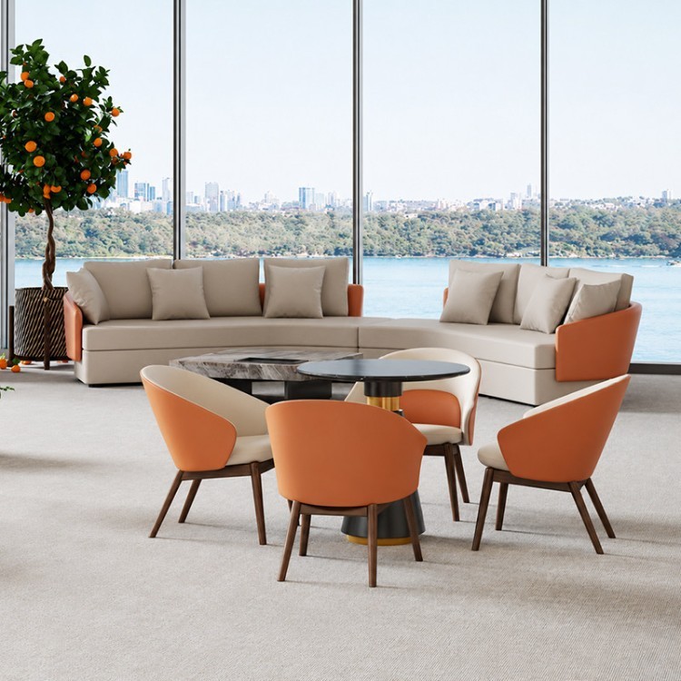 Modern Curved Two-Piece Sofa Set | Business Reception Lounge Seating - Image 2