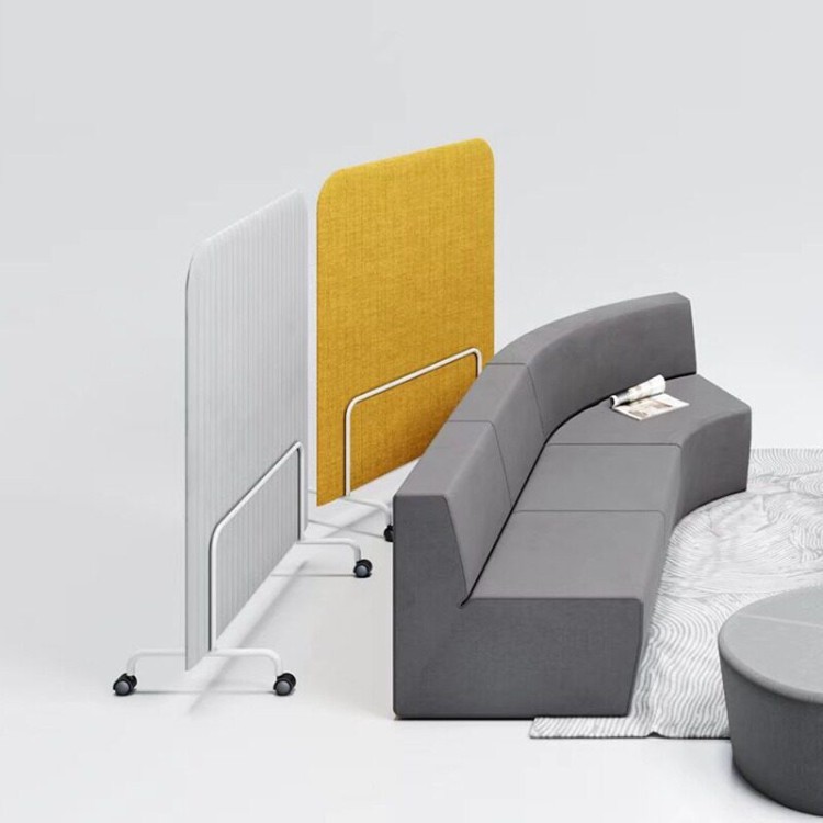 Mobile Upholstered Office Privacy Screen | High-Back Space Divider with Casters - Image 2