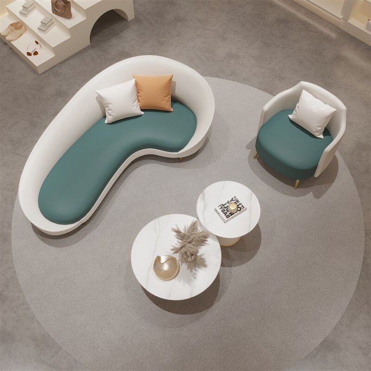 Modern Sculptural Curved Sofa | Artistic Business Lounge Seating - Image 3
