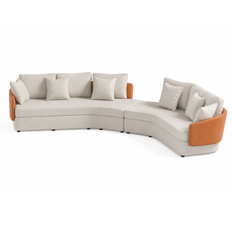 Modern Curved Two-Piece Sofa Set | Business Reception Lounge Seating - Image 5