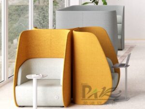 High-Back Privacy Lounge Sofa | Two-Tone Upholstery for Offices, Reading Areas & Commercial Spaces