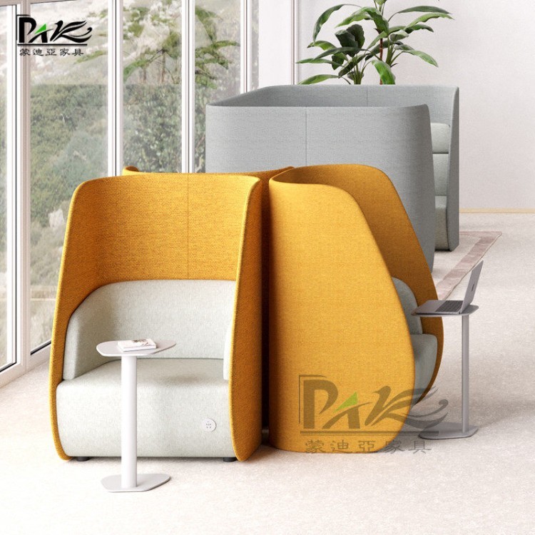 High-Back Privacy Lounge Sofa | Two-Tone Upholstery for Offices, Reading Areas & Commercial Spaces