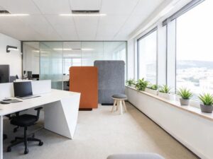 Freestanding Upholstered Office Screen | High-Back Privacy Space Divider
