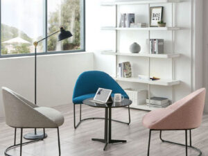 Modern Curved Lounge Chair | Upholstered Reception & Guest Chair