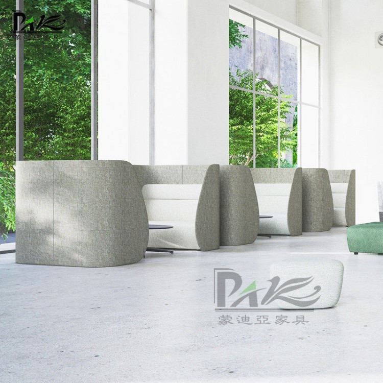 High-Back Privacy Lounge Sofa | Two-Tone Upholstery for Offices, Reading Areas & Commercial Spaces - Image 3