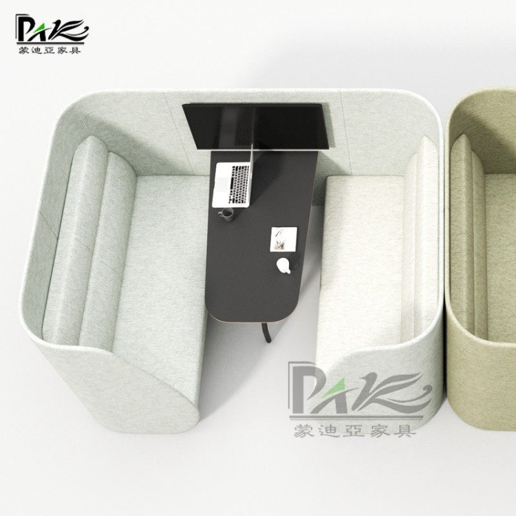 High-Back Privacy Lounge Sofa | Two-Tone Upholstery for Offices, Reading Areas & Commercial Spaces - Image 4