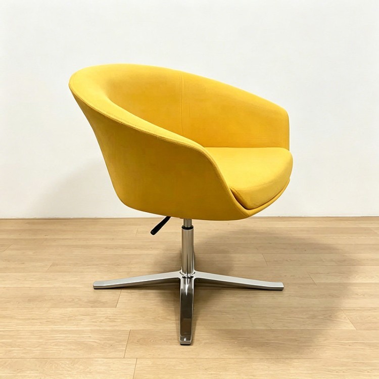 Modern Curved Lounge Chair | Business Armchair with Four-Star Metal Base - Image 3
