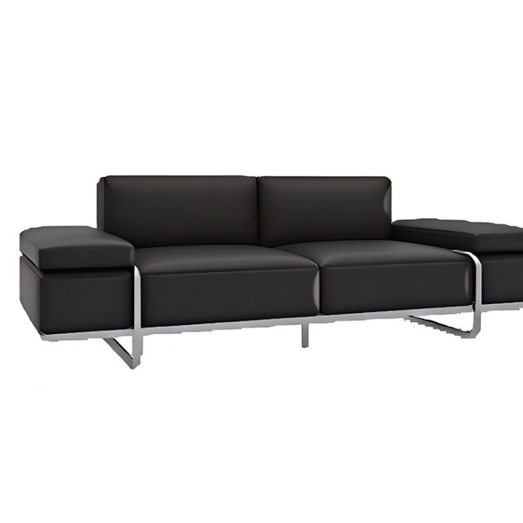 Modern Cognac Upholstered Sofa Set | 3-Seater Sofa and Lounge Chair for Office Reception - Image 5