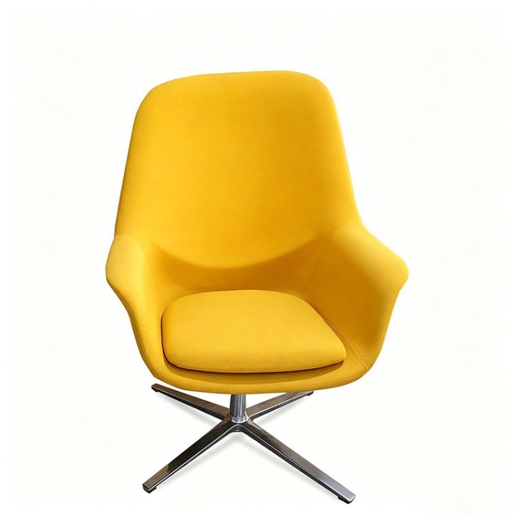 Modern High-Back Lounge Chair | Upholstered Business Armchair with Four-Star Metal Base