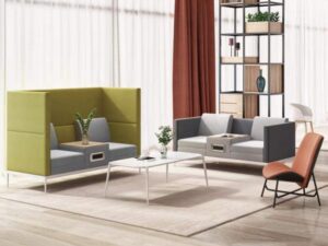 High Back Enclosed Office Sofa | Modern Commercial Meeting Lounge Sofa System