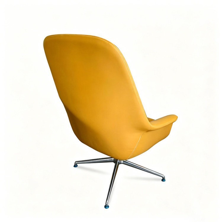 Modern High-Back Lounge Chair | Upholstered Business Armchair with Four-Star Metal Base - Image 2