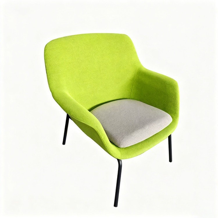 Modern High-Back Lounge Chair | Upholstered Business Armchair with Four-Star Metal Base - Image 3