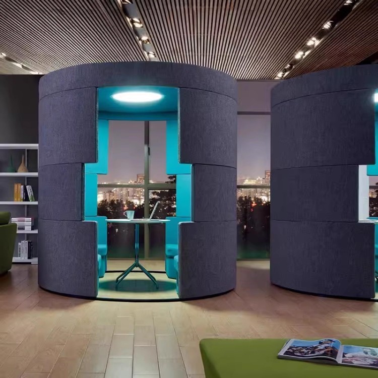 Semi-Enclosed Privacy Phone Booth | High-Back Single-Person Call Pod - Image 3
