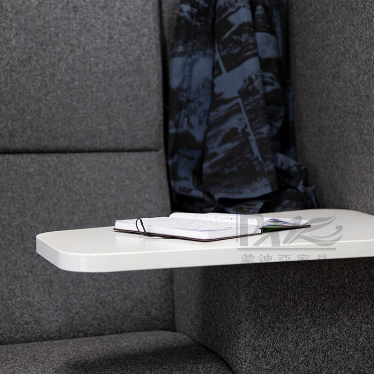High-Back Office Booth Sofa with Integrated Side Table - Image 4