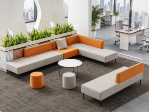 Modern Modular Two-Tone Sofa Set with High-Resilience Foam and Solid Wood Frame