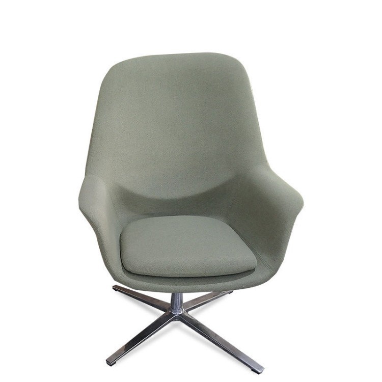Modern High-Back Lounge Chair | Upholstered Business Armchair with Four-Star Metal Base - Image 5