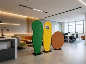 Sculptural Upholstered Office Screen | Biophilic Freestanding Space Divider