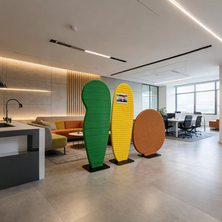 Sculptural Upholstered Office Screen | Biophilic Freestanding Space Divider