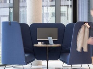High-Back Privacy Booth Sofa | Semi-Private Seating for Office Work & Meetings