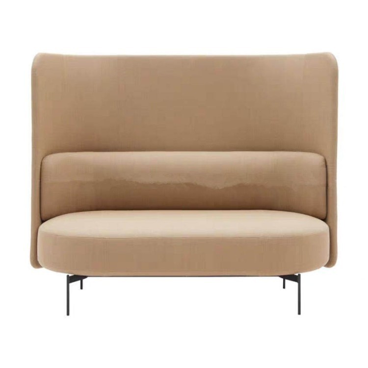 High Back Two-Seater Office Sofa | Modern Minimalist Commercial Lounge Sofa