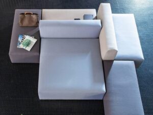 Modern Geometric Modular Sofa Set | Configurable Sectional Lounge Sofa for Commercial Spaces